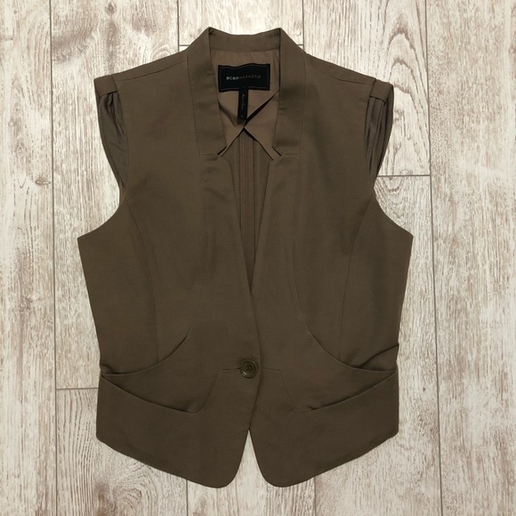 BCBGMAXAZRIA brown cotton vest size S - Picture 3 of 6